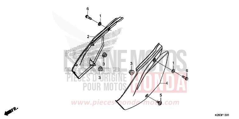 COUVERCLE LATERAL (CRF125F/FB K) de CRF125F "Petites Roues" EXTREME RED (R292) 2019